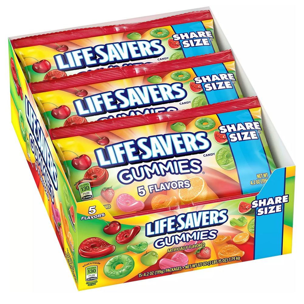 Lifesavers Gummies 라이프세이브 구미 젤리 4.2oz(119g) 15팩 - 상품 이미지