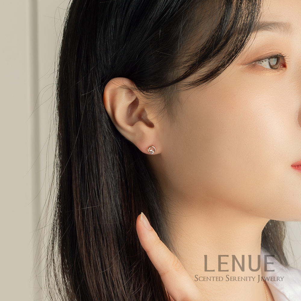 [레뉴] 씨클로 라운드 귀걸이 / 14K 골드 써클 원 큐빅 여자친구 선물 심플 데일리 - 상세 이미지 2