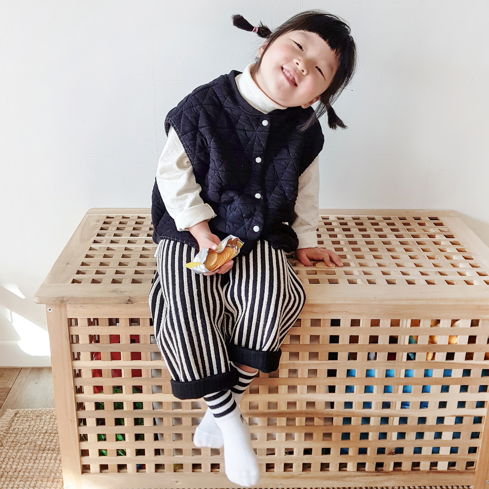 더수 겨울 누빔 조끼 등원룩 편안하고 예쁜 데일리 아이템 - 상품 이미지