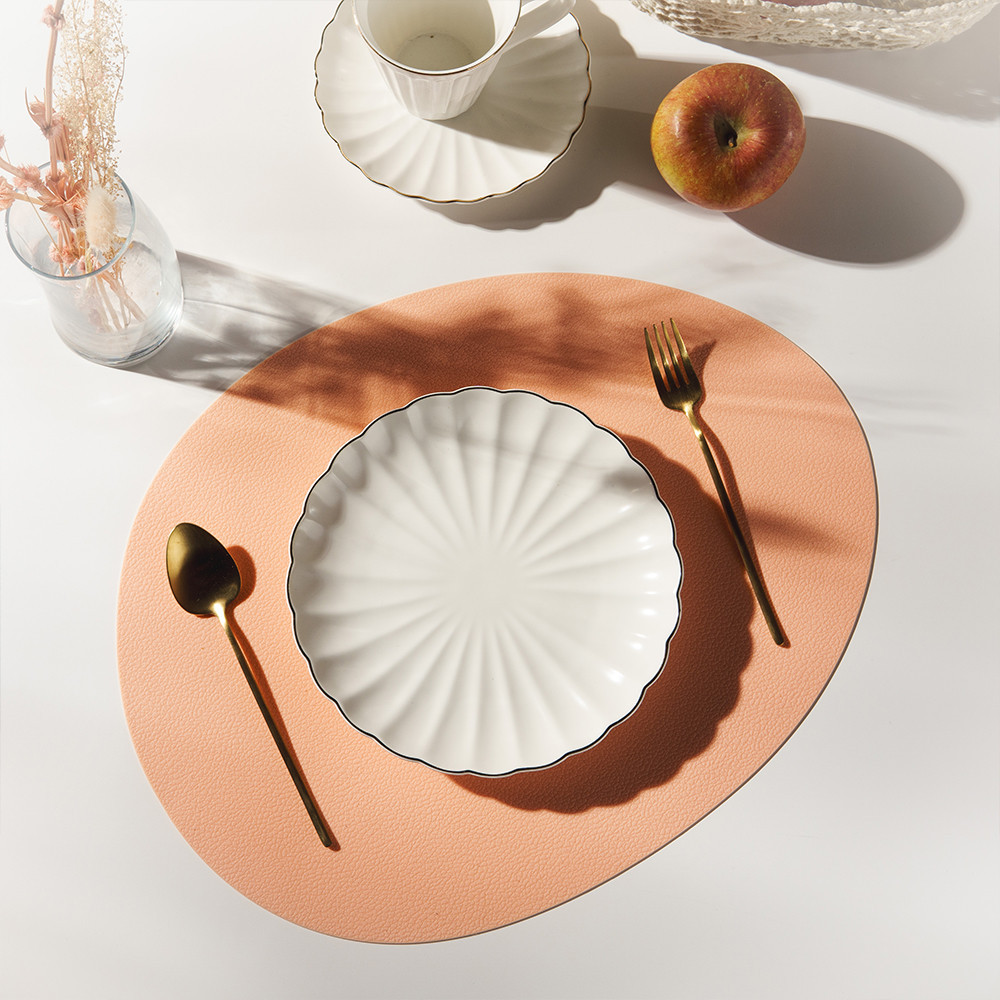 테이블매트 파스텔톤 방수 조약돌 오벌 실리콘 식탁매트(4color)