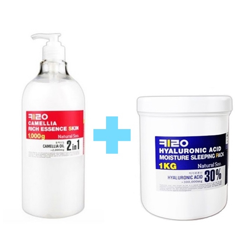 내추럴수 키로 카멜리아 리치 1kg 기초 2종 세트 [에센스스킨+슬리핑팩] 2kg - 상품 이미지