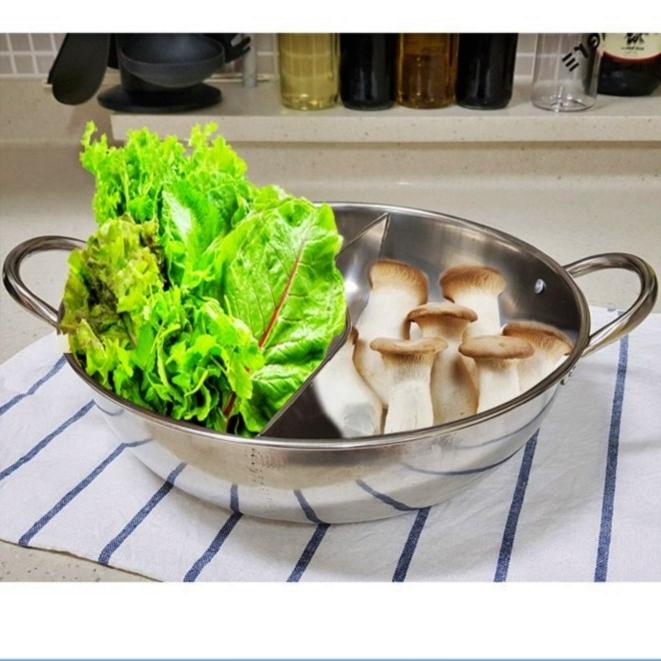 양수 반반냄비 스텐 볼 S자 분리 스테인레스 양단 냄비 훠궈 오뎅 나눔 샤브샤브 전골