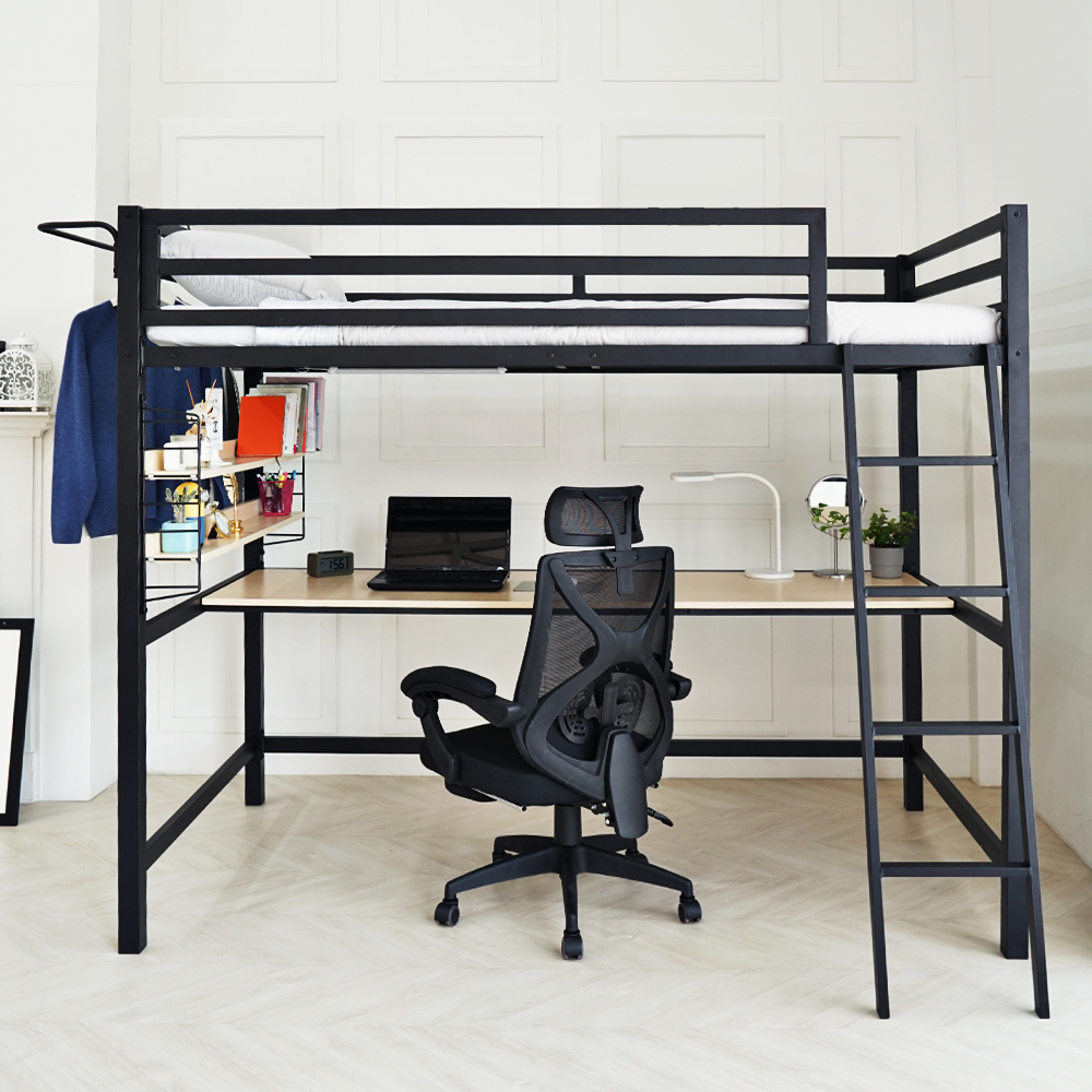 [선물이벤트] 일루일루 코모드i 스퀘어 책상 벙커침대 SS 철제 성인 2층 수납 학생