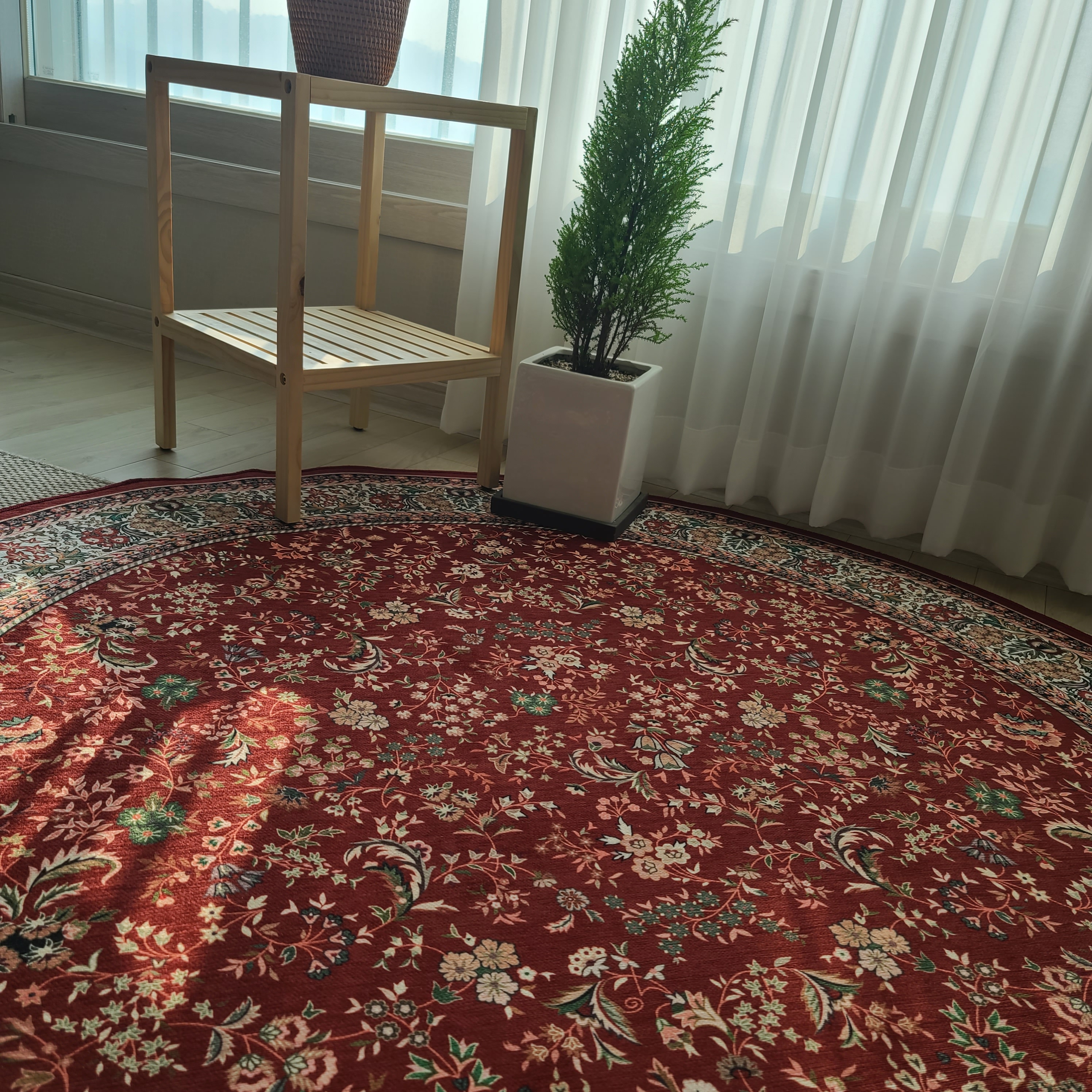 빈티지러그 페르시안 셔닐 원형 러그 예쁜 카페트