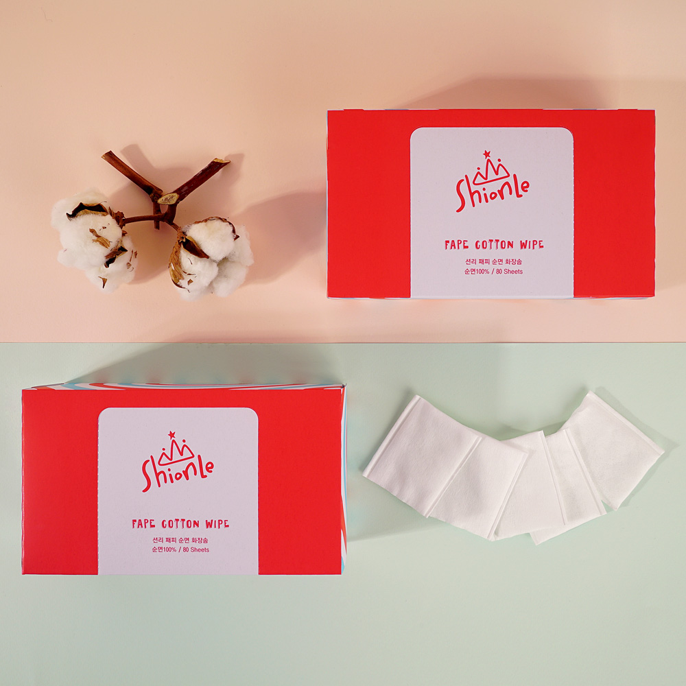 션리 패피 순면 화장솜 80매 / 자극없는 순면100% 화장솜
