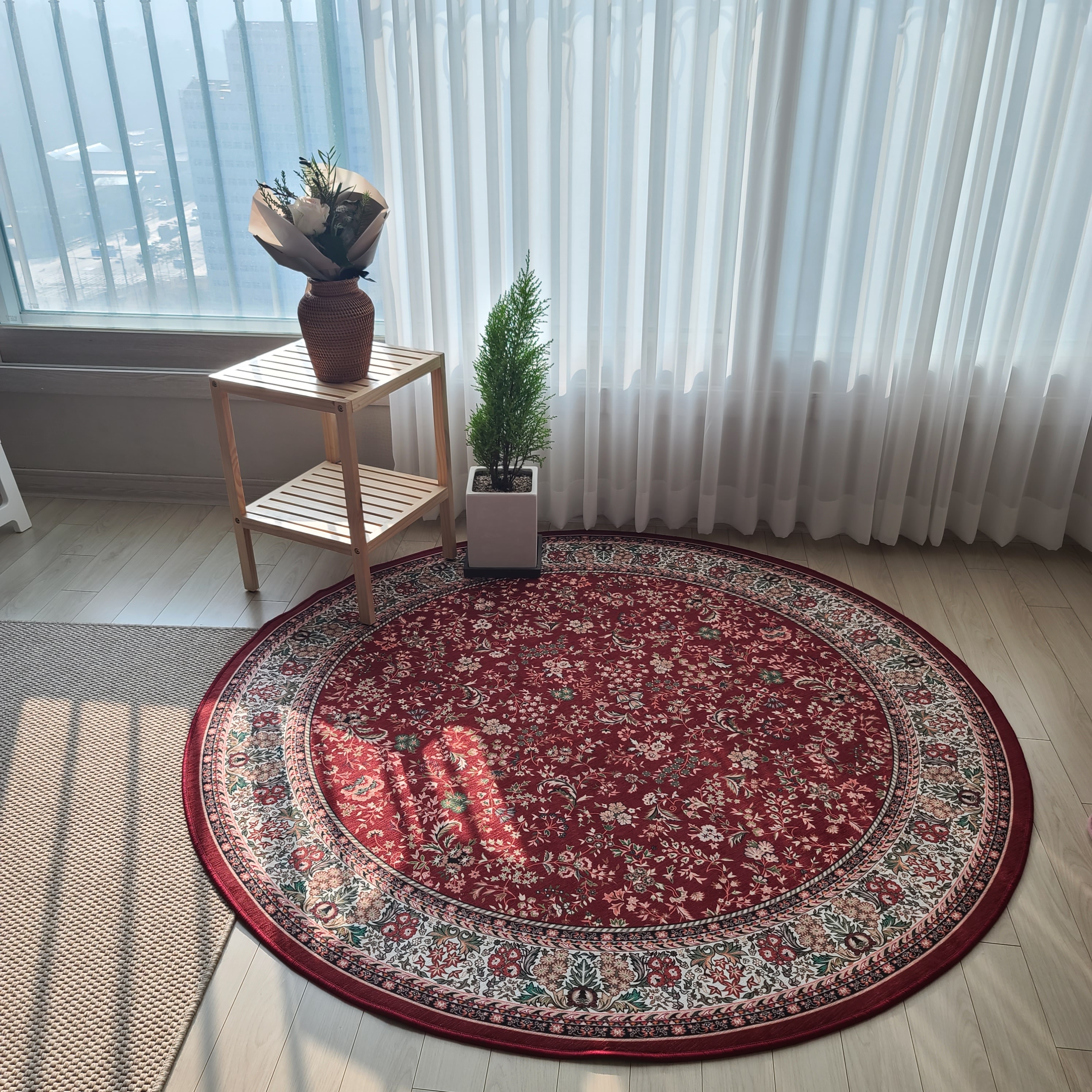 빈티지러그 페르시안 셔닐 원형 러그 예쁜 카페트