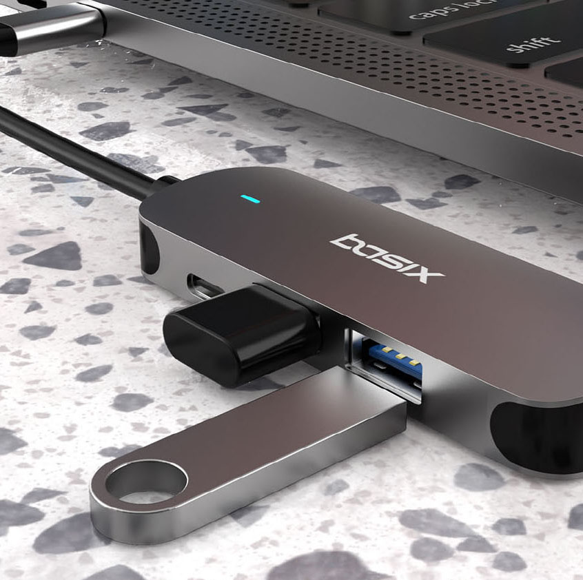 베이식스 C타입 멀티 허브 4in1 HDMI 4K 유튜브 닌텐도지원 맥북 프로 USB허브