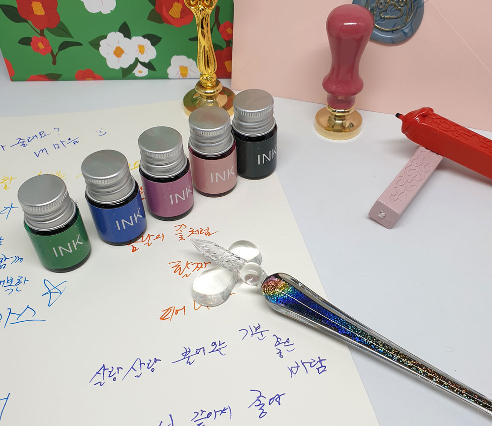 캘리그라피 유리펜 잉크세트 글연습 입문 독학 딥펜 - 상품 이미지