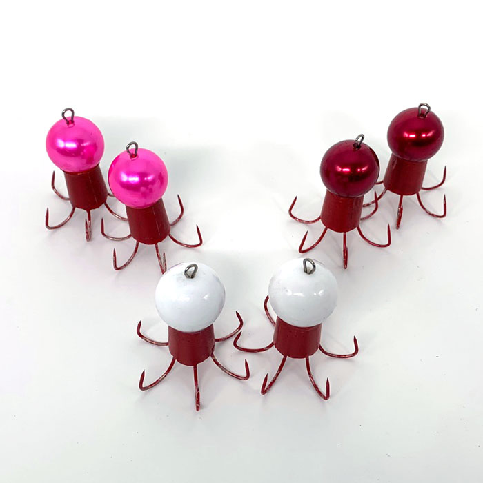 쭈꾸미 애자 6개입세트 레드 핑크 화이트 문어 낚시 에자 주꾸미 갑오징어 - 상세 이미지 2