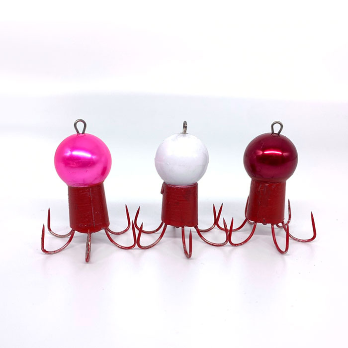 쭈꾸미 애자 6개입세트 레드 핑크 화이트 문어 낚시 에자 주꾸미 갑오징어 - 상품 이미지