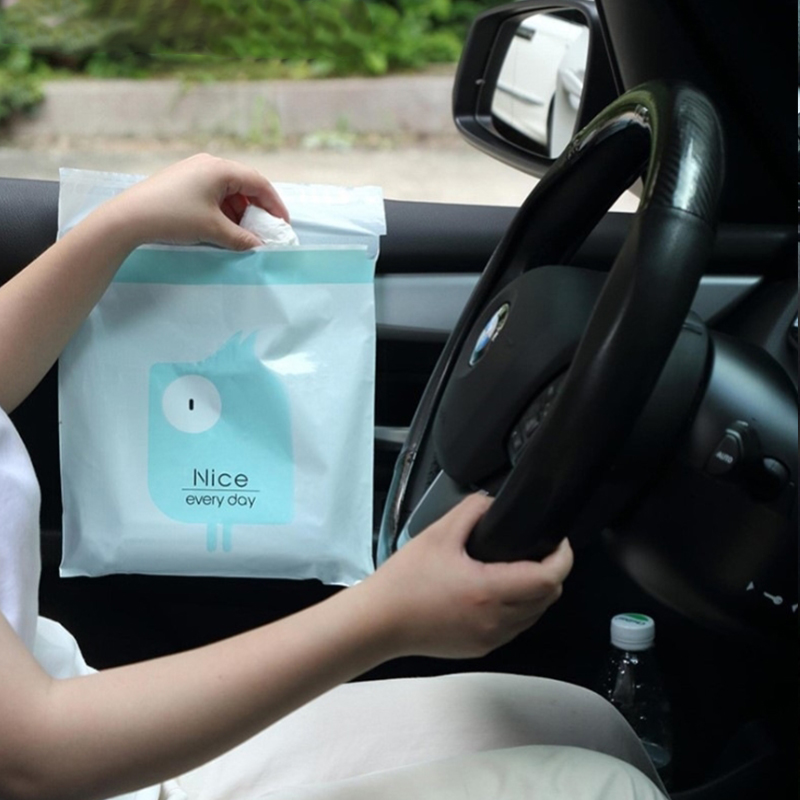 붙이는 쓰레기봉투 주방 싱크대 자동차 붙여쓰는 비닐봉투 접착식 폐기물 일반쓰레기