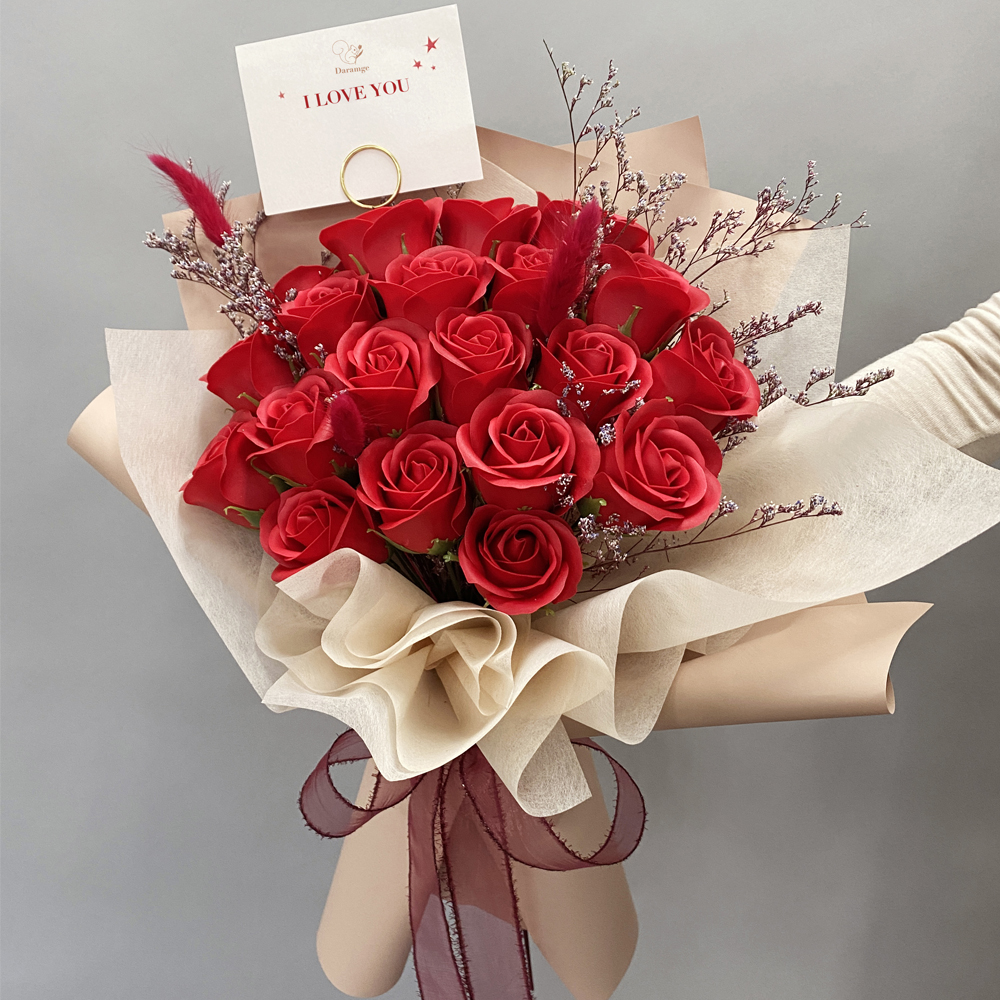 빨간 장미 비누꽃다발 여자친구 생일선물 기념일 부모님생신 졸업꽃다발 학예회 꽃선물 - 상세 이미지 2