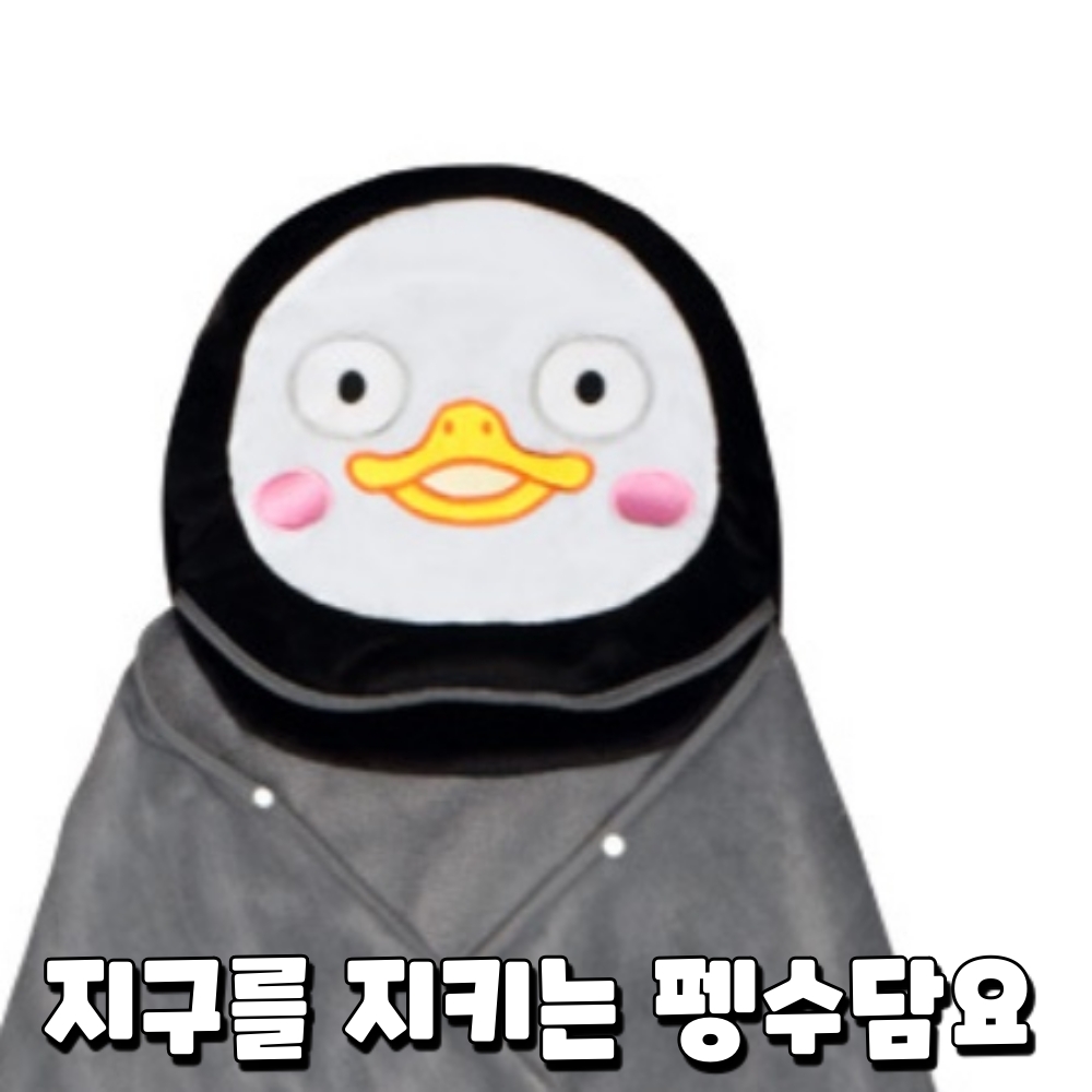 펭수 담요 밍크 극세사 후드 망토 담요 모자 입는 블랭킷 거실 미니 벨벳 1인용 숄