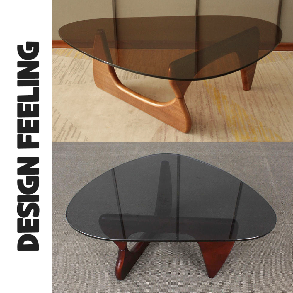 디자인필링 노구치 테이블 원목 커피 강화유리 테이블 유리두께 12mm S사이즈 투명