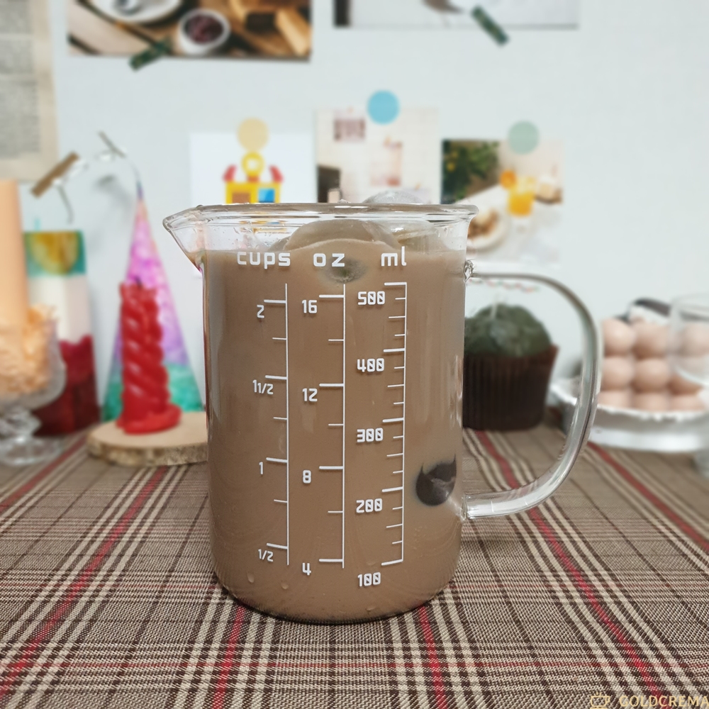 골드크레마 500ml 이유식 베이킹 쿠킹 요리 유리 투명 눈금 내열계량컵 비커 라면물조절 - 상세 이미지 5