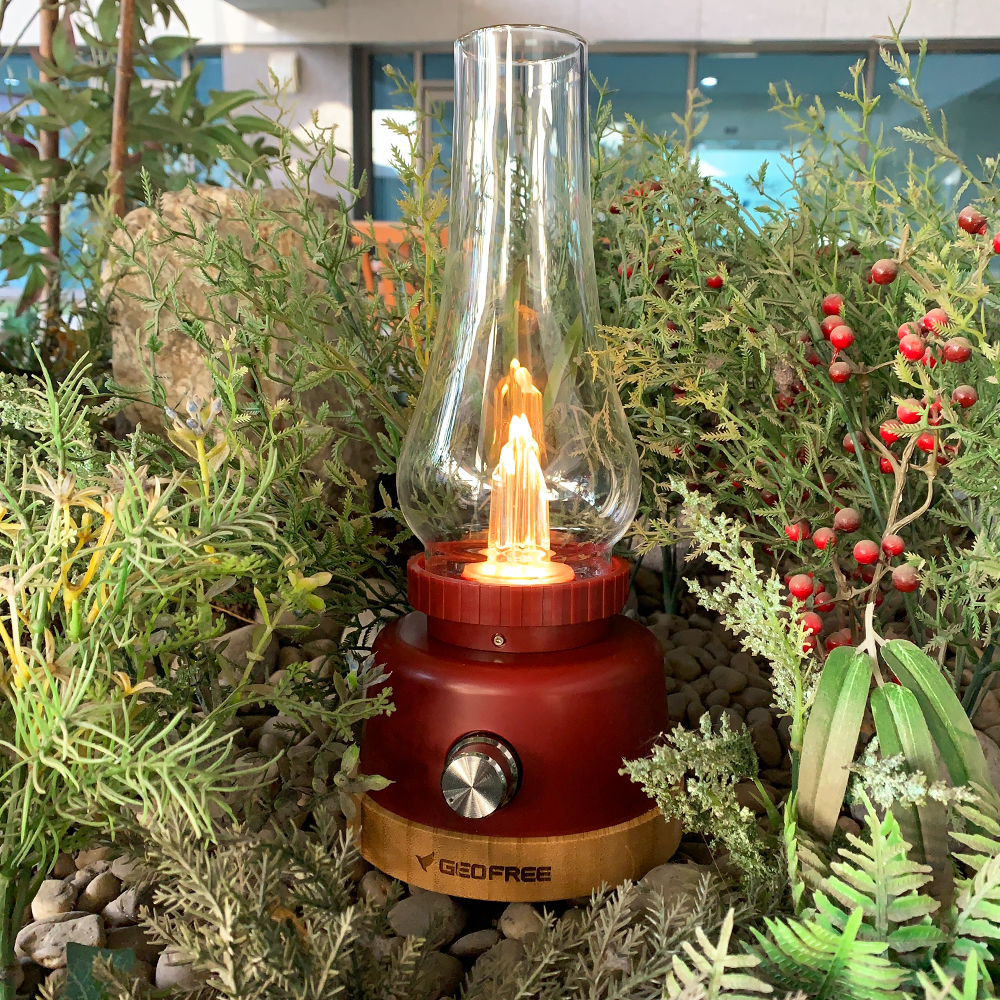 지오프리 감성 LED 랜턴 레드 캠핑 휴대용 충전식 차박 텐트 실내등 무드등 빈티지 조명