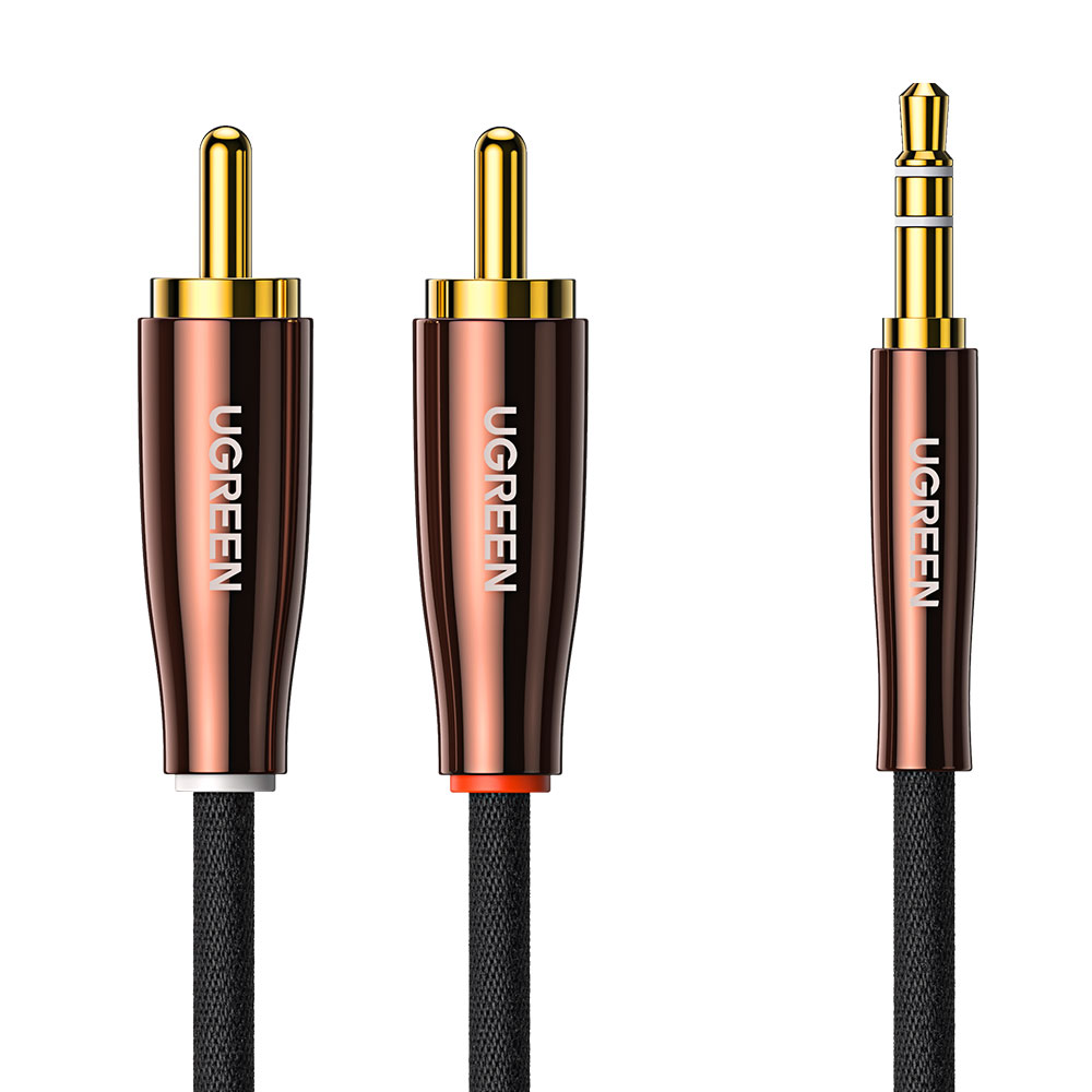 유그린 프리미엄 3.5mm 스테레오 to 2 RCA 케이블 AV170 2m, 1개