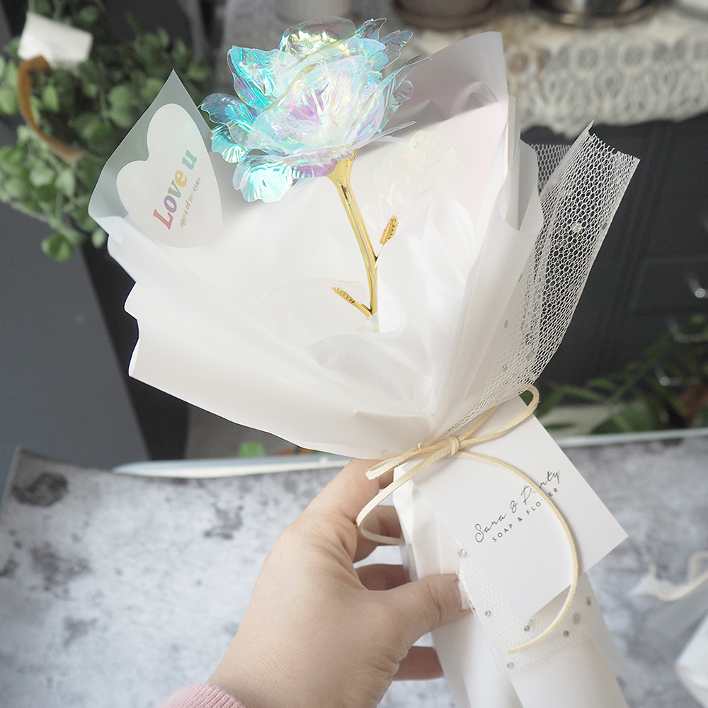 홀로그램 장미 미니 꽃다발 졸업식 입학식 발표회 생일 축하꽃다발 - 상세 이미지 2