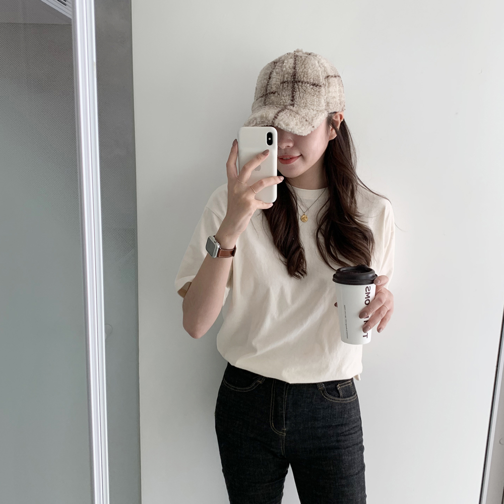 귀여운 체크 양털 뽀글이 볼캡 후리스 대두 볼캡 커플 남자 여자 겨울모자