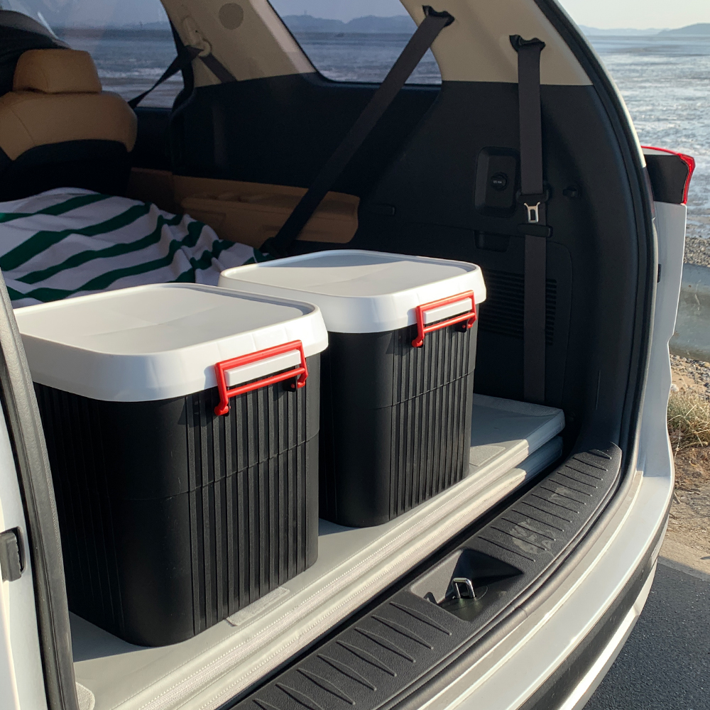 탱크 레저 캠핑박스 1+1 카고박스 잠금장치 캠핑 수납박스 트렁크정리함