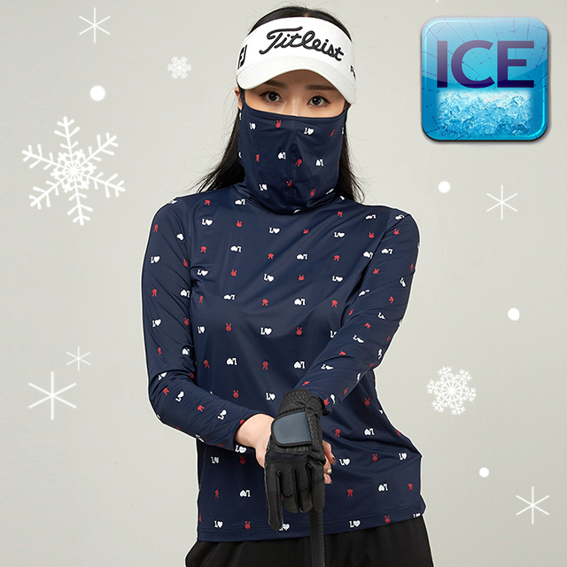 투빅토리 마스크 토끼나염 티셔츠 아이스원단 쿨링 냉감티 여성골프웨어