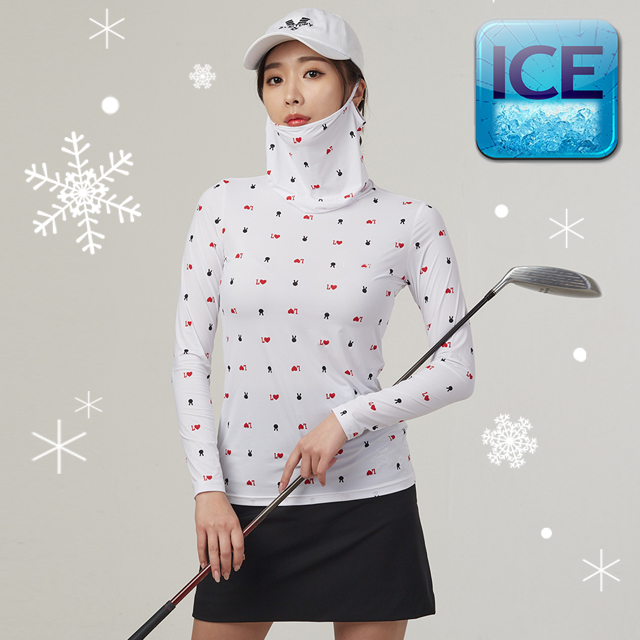 투빅토리 아이스원단 토끼나염 마스크 티셔츠 쿨링 냉감티 여성골프웨어