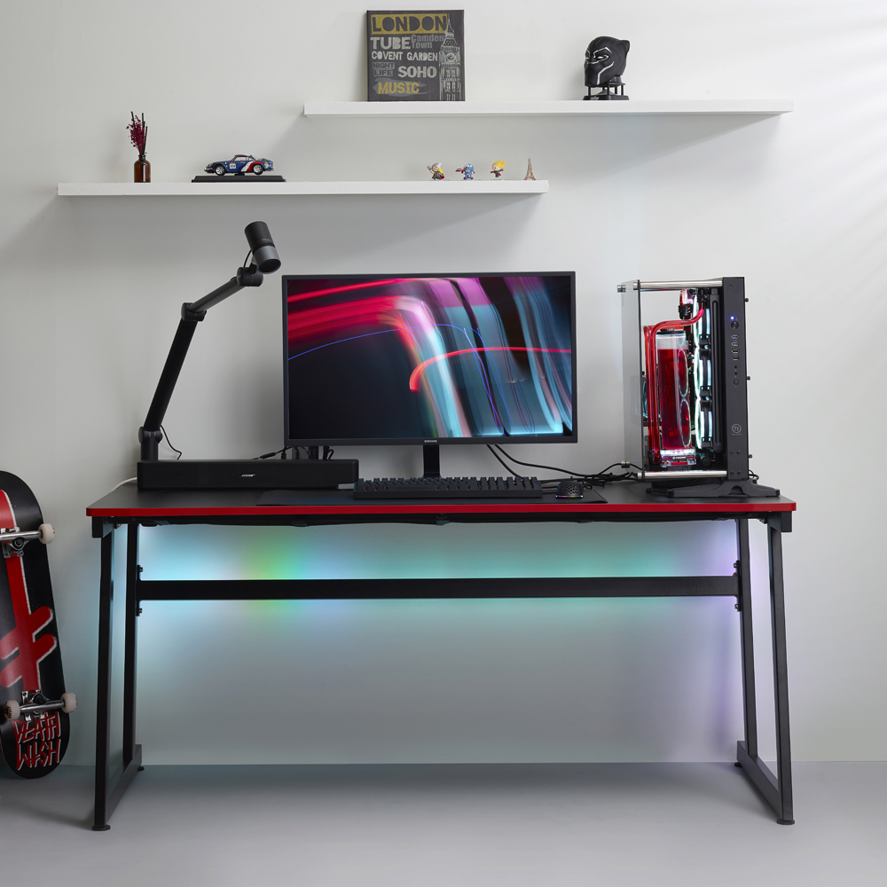 제닉스 ARENA-X ZERO DESK 1600 블랙 1인용 컴퓨터 게이밍책상