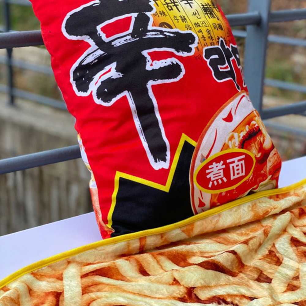 인싸템 패러디 라면 쿠션 양털 무릎 담요 - 상세 이미지 3