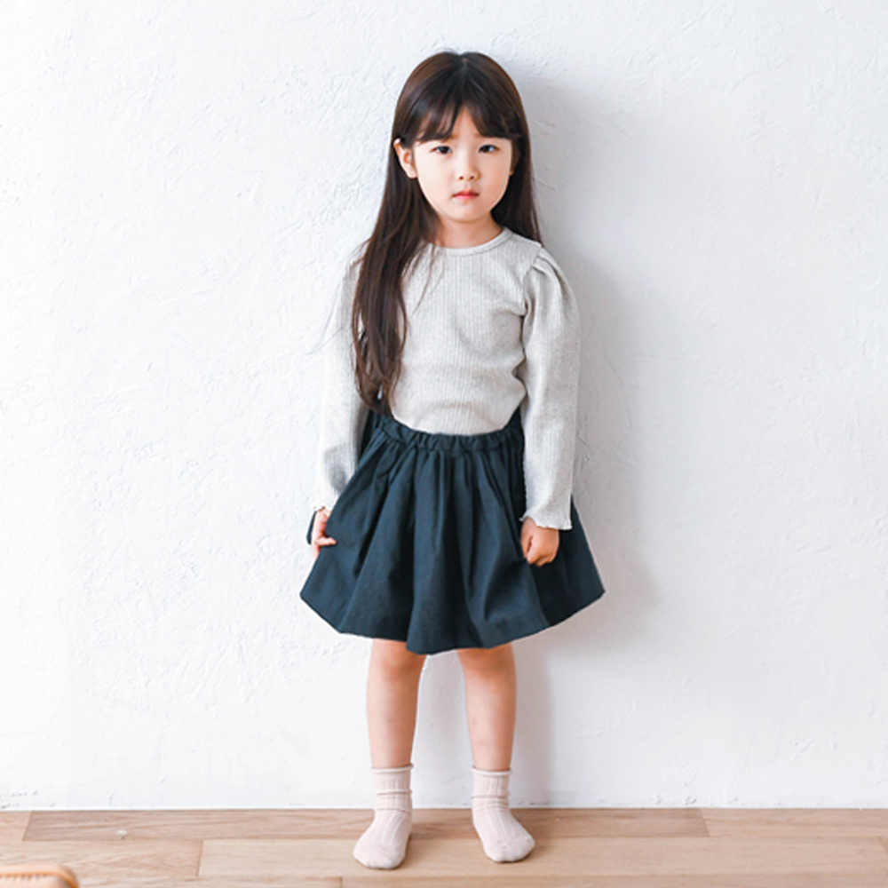 제인 골지 맨투맨 티셔츠 기본 봄 가을 오트밀 핑크 아동 보통핏 이미지 8