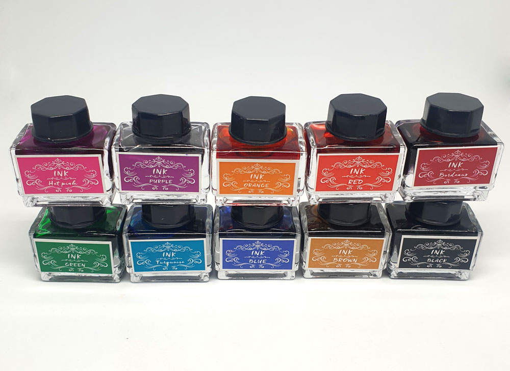 캘리그라피 입문 만년필 딥펜 유리펜 깃털펜 컬러 병잉크 10종 15ml - 상세 이미지 2
