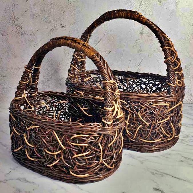 해초 과일 빵 귤 바구니 소형 라탄 꽃 바구니 만들기