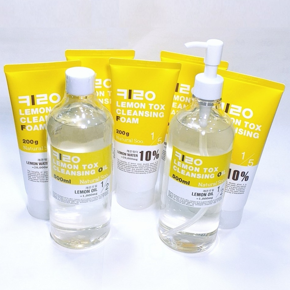 내추럴수 키로 레몬 톡스 클렌징 오일 500ml 2개 클렌징 폼 200g x 5개 세트 - 상품 이미지
