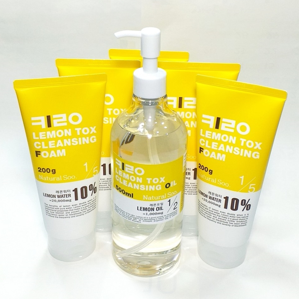 내추럴수 키로 레몬 톡스 클렌징 오일 500ml 클렌징 폼 200g x 5개 세트 - 상품 이미지