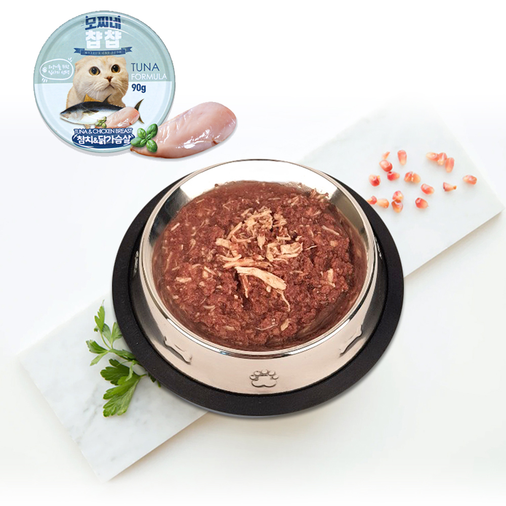 모찌네 국산 사조생산 고양이캔 챱챱 참치+닭가슴살, 90g, 24개
