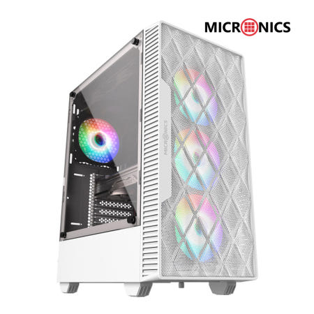 마이크로닉스 M60 메쉬 강화유리 미들케이스 화이트