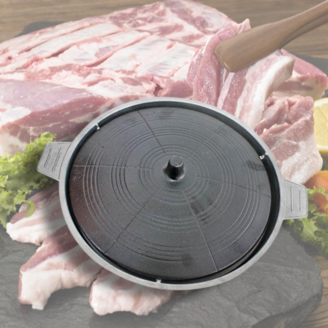 삼겹살 마늘 솥뚜껑 불판 로스구이 닭갈비 철판 구이판 주물럭 무쇠 그릴