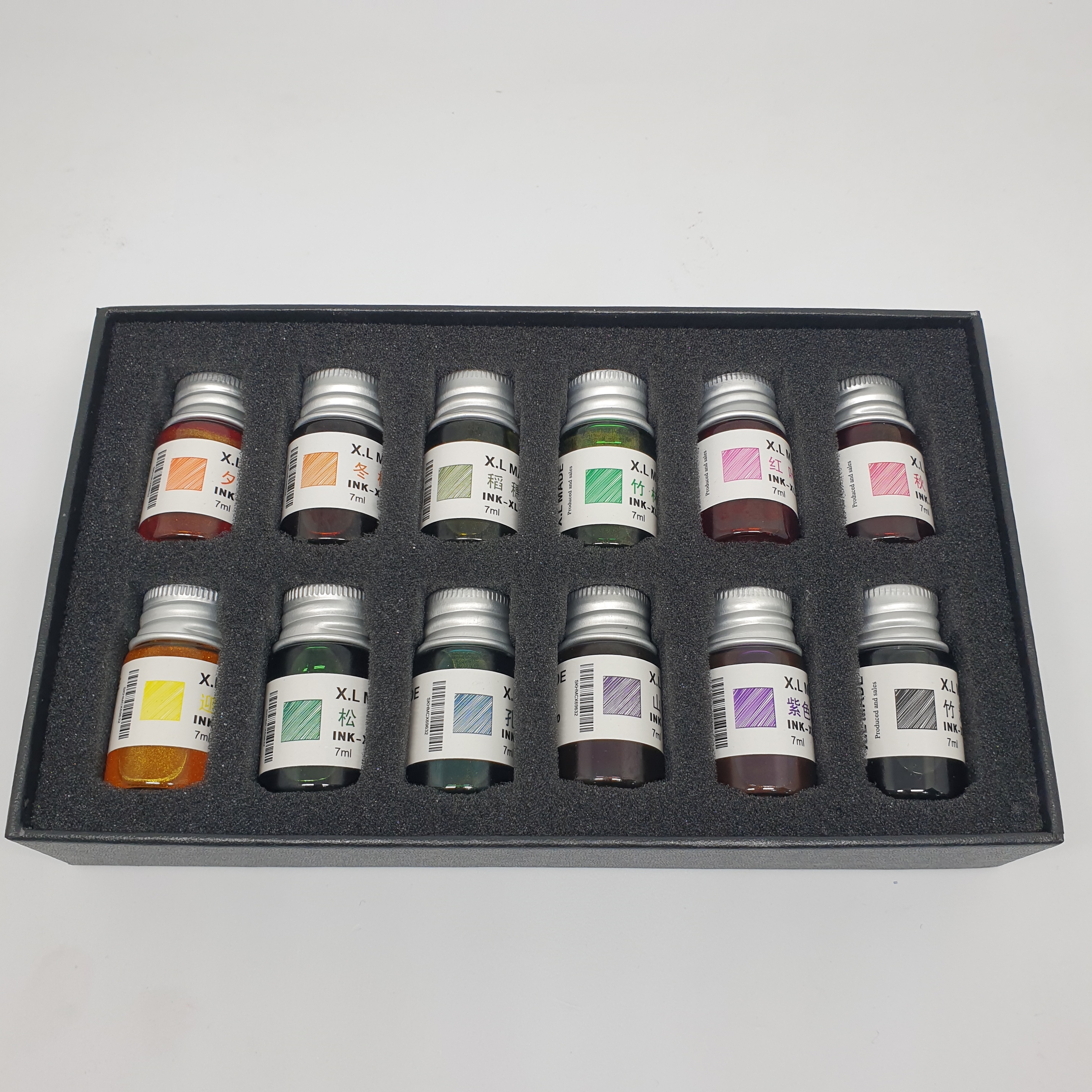 딥펜 유리펜 만년필 캘리그라피 입문 독학에 좋은 컬러 골드펄 12색 잉크 세트 7ml - 상세 이미지 3