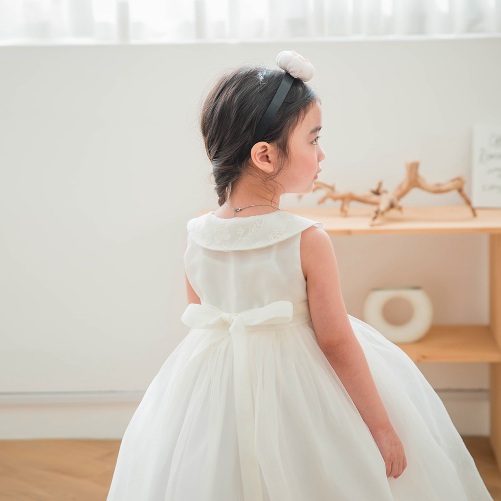 민한복 하양송이 프리미엄 한복 고급 여아 어린이 돌 백일 아기 드레스 아동 전통 유아 - 상세 이미지 3
