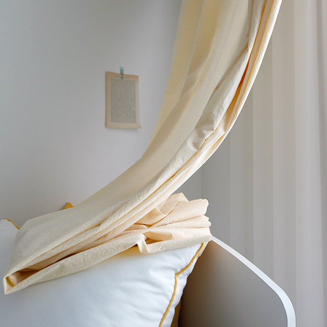 멜란 무지 노랑 아이방 커튼 치즈색상