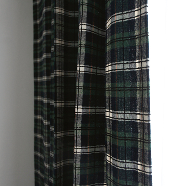 타탄 체크 기모 아이방 방한 방풍 겨울 커튼