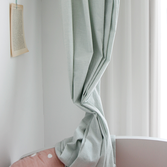 멜란 무지 민트 아이방 커튼 S-가로153x세로150