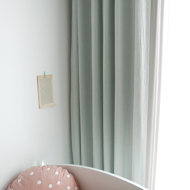 멜란 무지 민트 아이방 커튼 S-가로153x세로150
