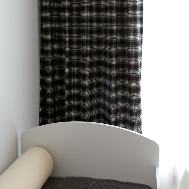 웜체크 기모 아이방 방한커튼 S-가로130x세로150 빈티지 안방 커튼