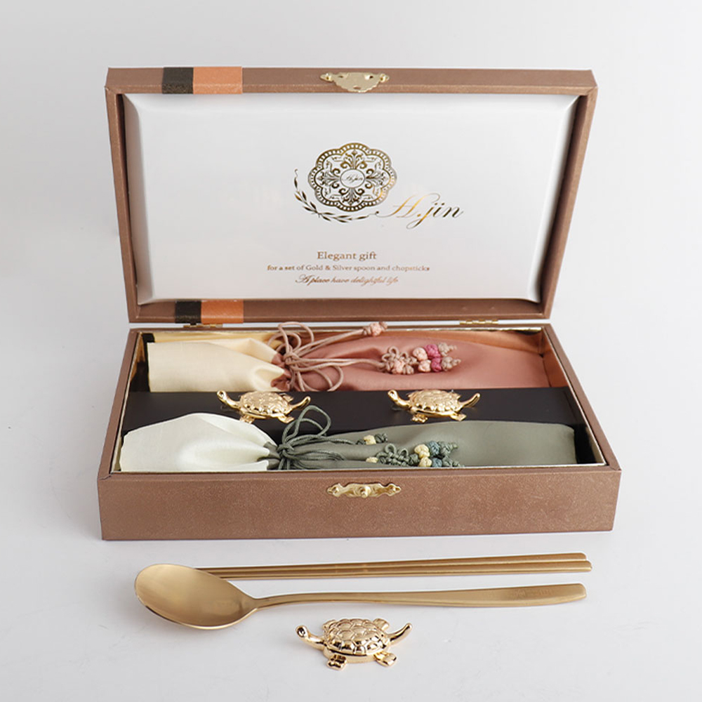 백수백복 골드티타늄 수저세트(B) 부모님생신 결혼기념일 명절선물 칠순 팔순 답례품