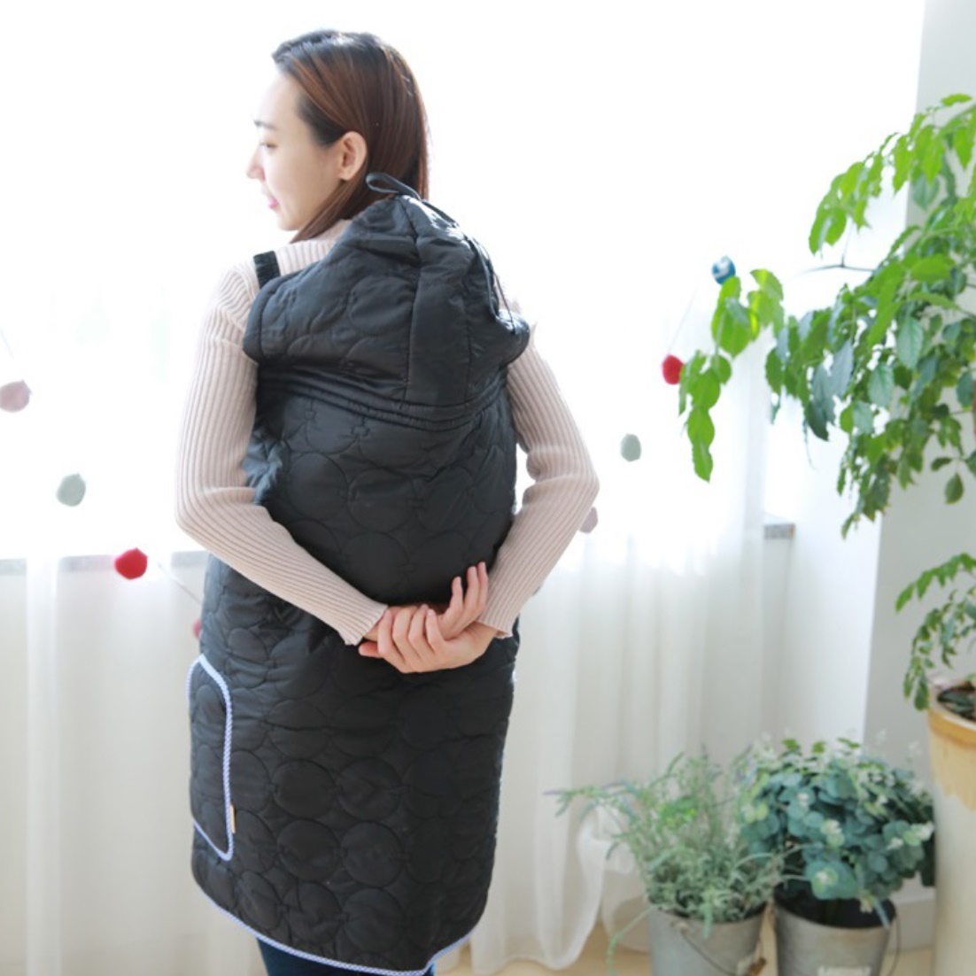 겨울 방한 보온 신생아 아기띠 워머 패딩 아빠 아기 포대기 베이비 업는 아가 애기 띠