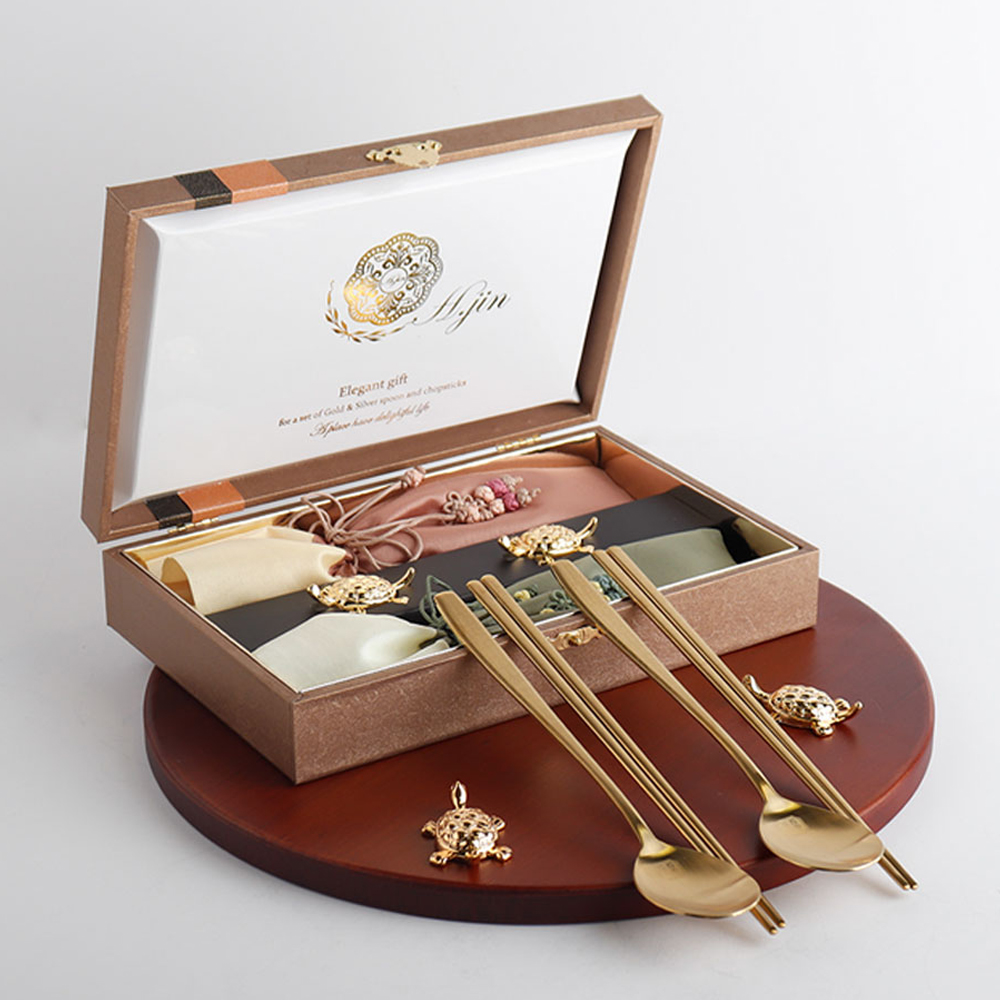 백수백복 골드티타늄 수저세트(B) 부모님생신 결혼기념일 명절선물 칠순 팔순 답례품