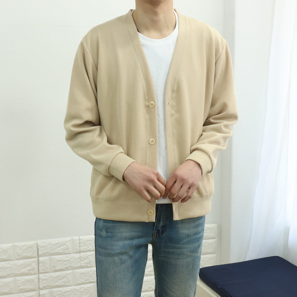 남자 가디건 오버핏 브이넥 정장 빅사이즈 니트 가디건