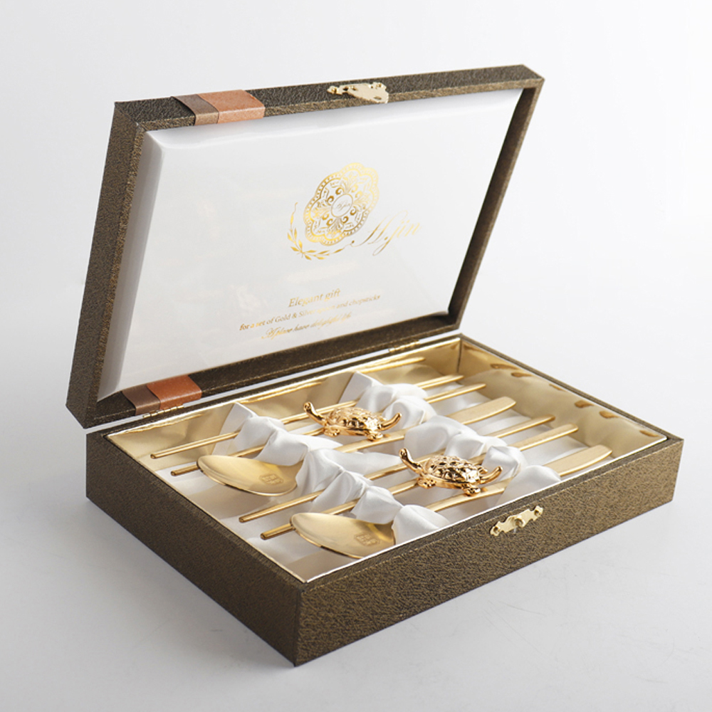 백수백복 골드티타늄 수저세트(B) 부모님생신 결혼기념일 명절선물 칠순 팔순 답례품