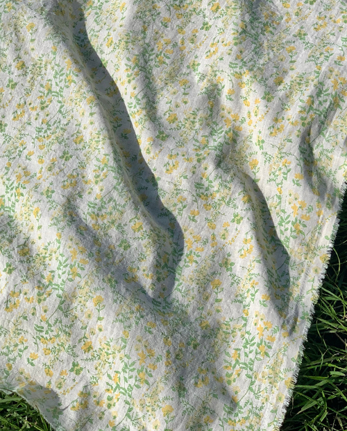 더블유패브릭 라니잔꽃4 워싱처리 면 원단 천 원단 커튼 침구 에코백 소품 천가게 - 상세 이미지 4