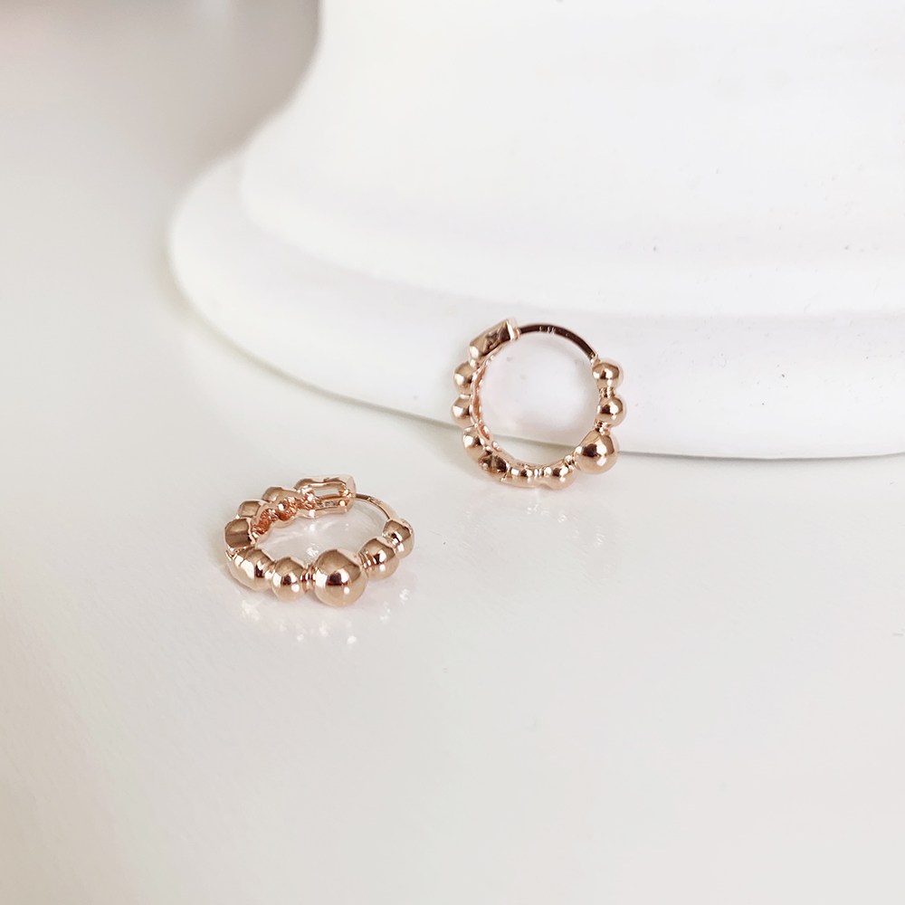 14K 금침 구슬 볼 원터치 링 골드핀 김고은귀걸이